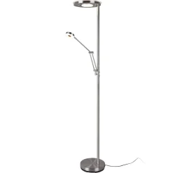 LED uplighter Barrie met leeslampje mat nikkel
