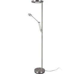 LED uplighter Barrie met leeslampje mat nikkel
