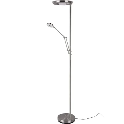 LED uplighter Barrie met leeslampje mat nikkel