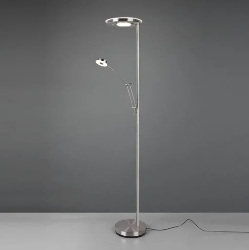 LED uplighter Barrie met leeslampje mat nikkel