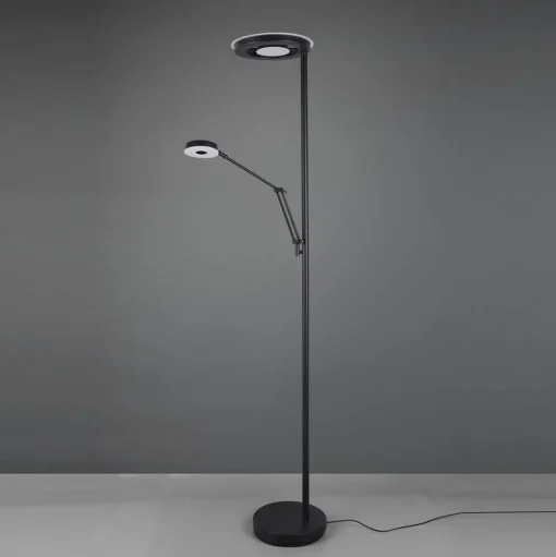 LED uplighter Barrie met leeslampje zwart mat