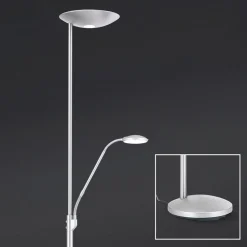 LED uplighter Cobra met leeslamp nikkel