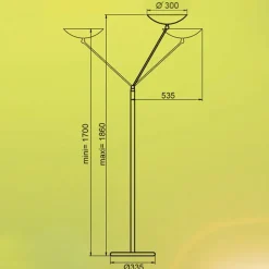 LED uplighter Lib V, in hoogte verstelbaar, zilver