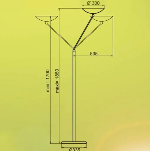 LED uplighter Lib V, in hoogte verstelbaar, zilver