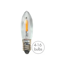 LED vervangingslamp kaars E10 0.5W helder 14-55VAC/DC 7xset