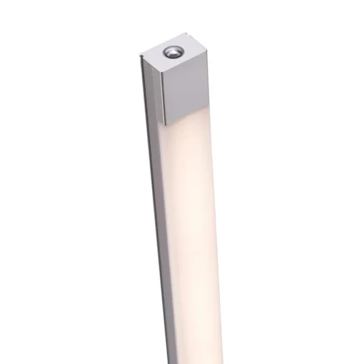LED vloerlamp Bella, recht, hoekige voet, staal