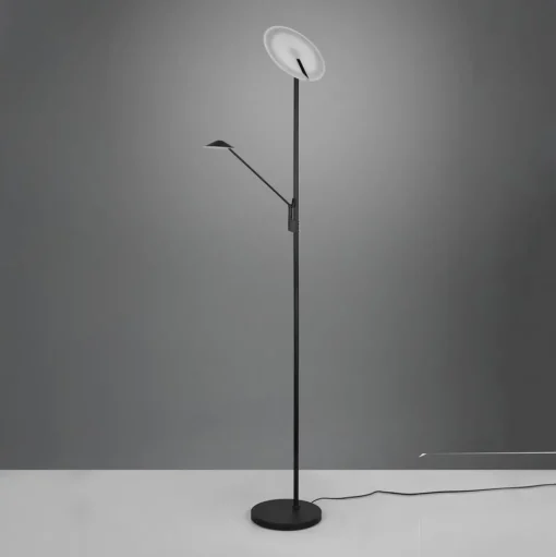 LED vloerlamp Brantford leeslamp zwart mat