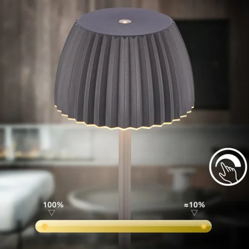 LED vloerlamp Brilo unplugged Riffle, antraciet