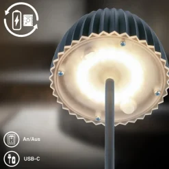 LED vloerlamp Brilo unplugged Riffle, antraciet