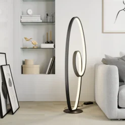 LED vloerlamp Bronwyn, 122cm, antraciet, aluminium