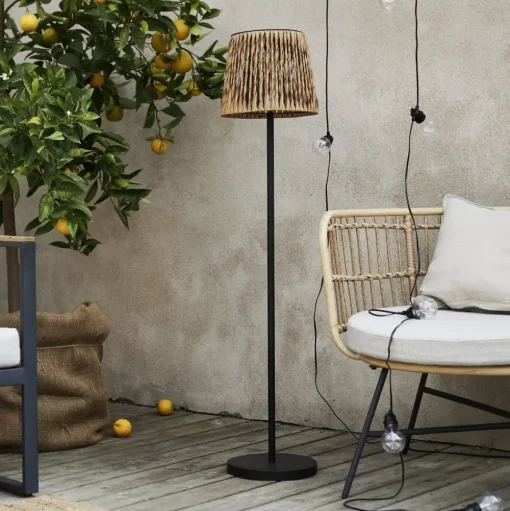 LED vloerlamp Cesta 127cm bruin/zwart kunststof/metaal