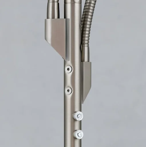 LED vloerlamp Cobra, 2-lamps, nikkel-mat