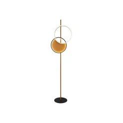 LED vloerlamp Curio, houtlook