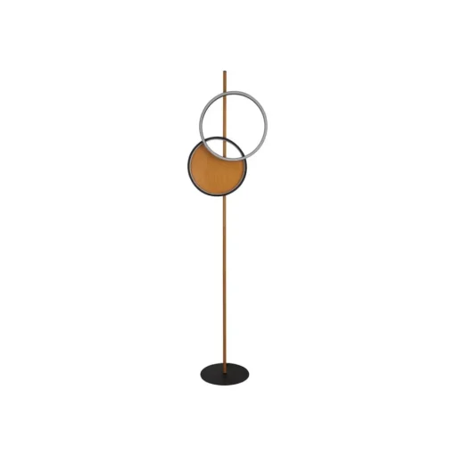 LED vloerlamp Curio, houtlook