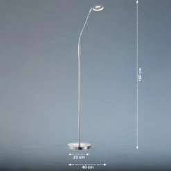 LED vloerlamp Dent, CCT, 1-lamp, nikkel