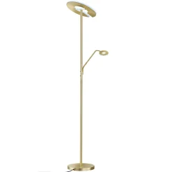 LED vloerlamp Dent, messingkleurig, 180 cm, CCT, 2-lamps