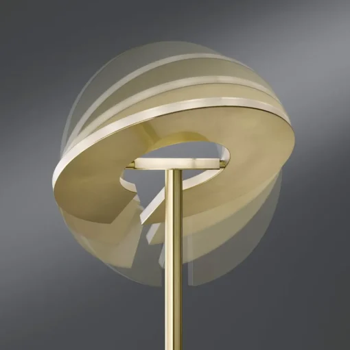 LED vloerlamp Dent, messingkleurig, 180 cm, CCT, 2-lamps