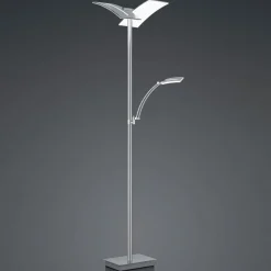 LED vloerlamp Dual met leeslampje, nikkel
