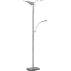 LED vloerlamp Dual met leeslampje, nikkel