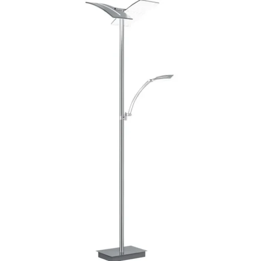 LED vloerlamp Dual met leeslampje, nikkel