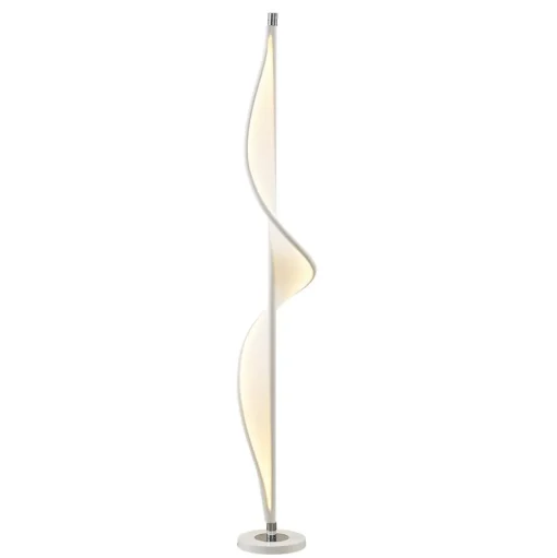 LED vloerlamp Edano, 154 cm, wit, textiel, dimbaar