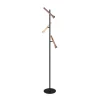 LED vloerlamp Fiato, 3-lamps, mat zwart, metaal, dimmer