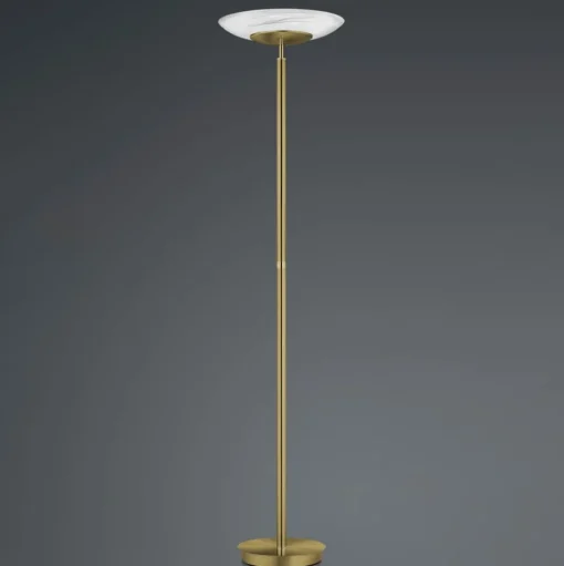 LED vloerlamp Findus, 1-lamp, oudmessing