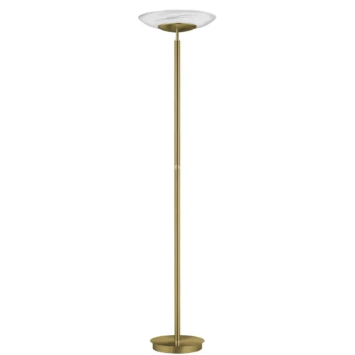 LED vloerlamp Findus, 1-lamp, oudmessing