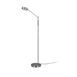 LED vloerlamp Franklin, sensordimmer, nikkel mat