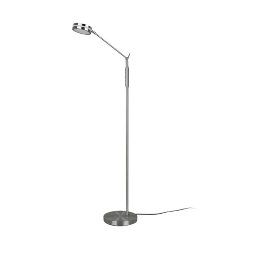 LED vloerlamp Franklin, sensordimmer, nikkel mat