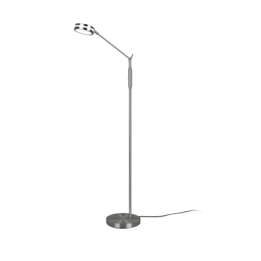 LED vloerlamp Franklin, sensordimmer, nikkel mat