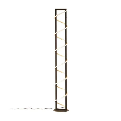 LED vloerlamp Gwen, zwart/goud, metaal, CCT, dimbaar