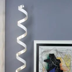 LED vloerlamp Helix, hoogte 152 cm, wit-zilver