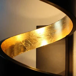LED vloerlamp Helix in zwart-goud