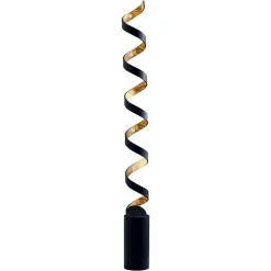 LED vloerlamp Helix in zwart-goud