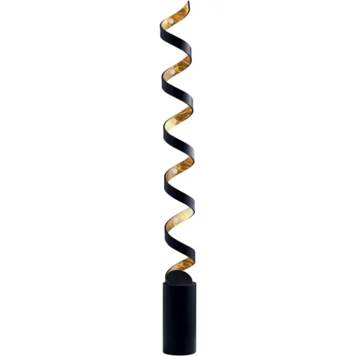 LED vloerlamp Helix in zwart-goud