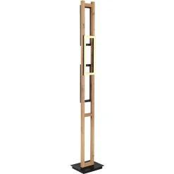 LED vloerlamp Illa in houtdesign