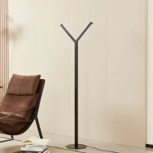 LED vloerlamp Lucande Ilian, zwart, metaal, CCT, dimbaar