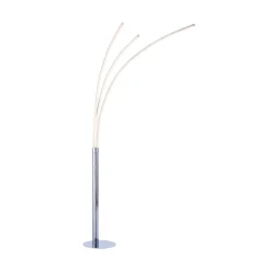 LED vloerlamp Maja, 3-lamps chroom
