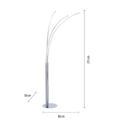 LED vloerlamp Maja, 3-lamps chroom