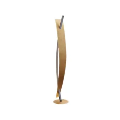 LED vloerlamp Marija, goudkleurig, dimbaar, 140 cm