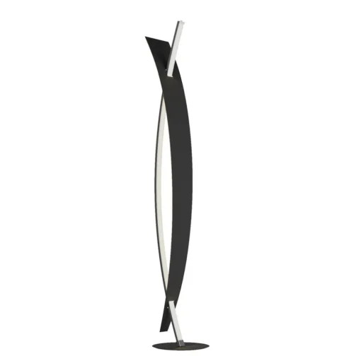 LED vloerlamp Marija, zwart, metaal, hoogte 140 cm