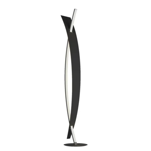 LED vloerlamp Marija, zwart, metaal, hoogte 140 cm