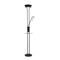 LED vloerlamp Moeder & Kind, zwart, laadoppervlak, dimbaar