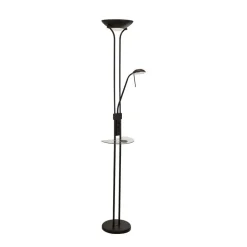 LED vloerlamp Moeder & Kind, zwart, laadoppervlak, dimbaar