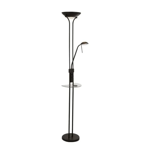 LED vloerlamp Moeder & Kind, zwart, laadoppervlak, dimbaar