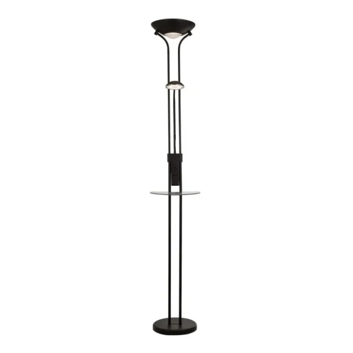 LED vloerlamp Moeder & Kind, zwart, laadoppervlak, dimbaar