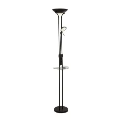 LED vloerlamp Moeder & Kind, zwart, laadoppervlak, dimbaar
