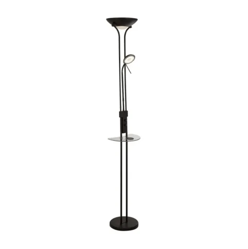 LED vloerlamp Moeder & Kind, zwart, laadoppervlak, dimbaar