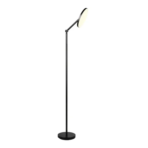 LED vloerlamp Mondello, mat zwart, dimbaar, draaibaar